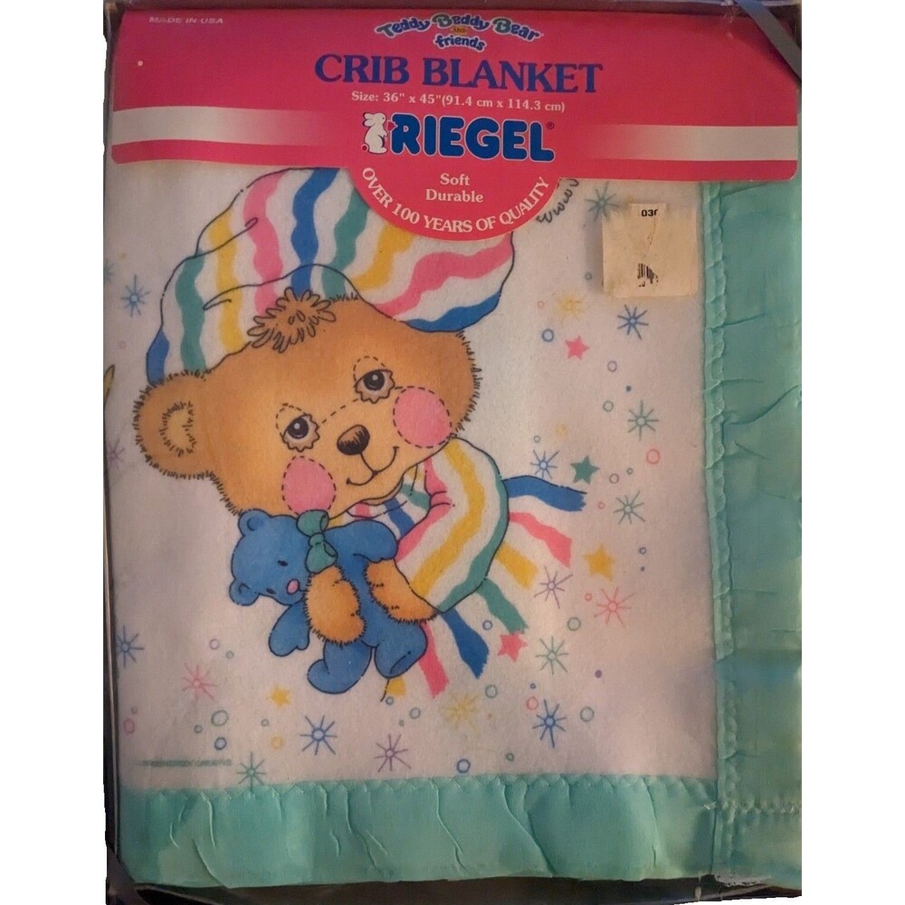 Riegel TEDDY BEDDY BEAR Sleepy Baby Crib Blanket 36x45" Replacement Movie Prop